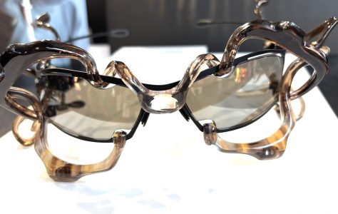 Brille von Parasite Eyewear mit sich rankenden Bändern um das Brillengestell aus Metall