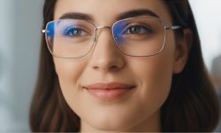 Bildschirmbrille für entspanntes Sehen im digitalen Alltag - zus sehen ist ein braunhaarige Frau mit Brille